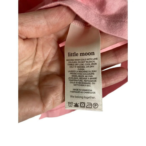 Aritzia Little Moon Levant Pink Ruched T-Shirt-sz Large - Picture 4 of 7